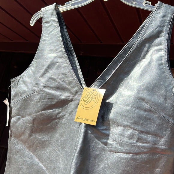 NWT REM Garson Gray Leather women’s top.soft, supple and gorgeous. - Picture 9 of 11